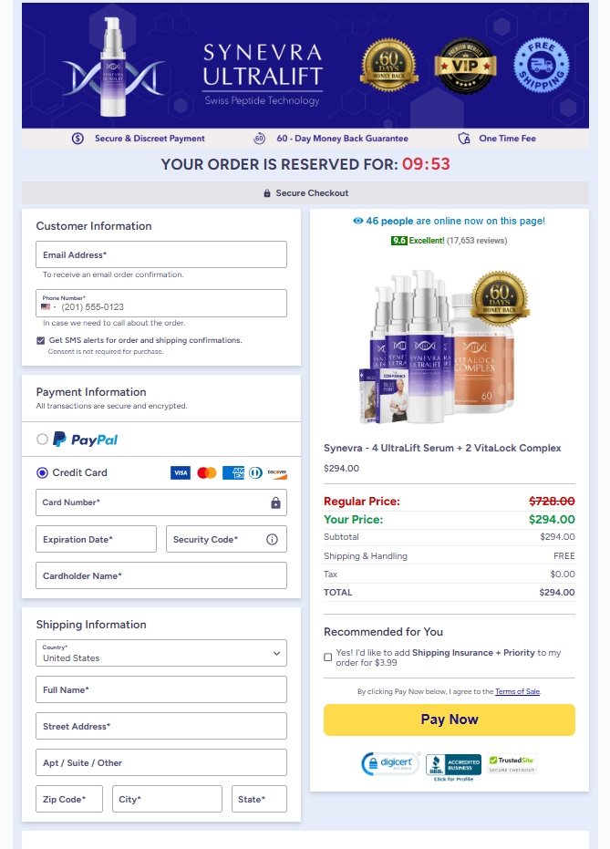Synevra UltraLift official website secure checkout