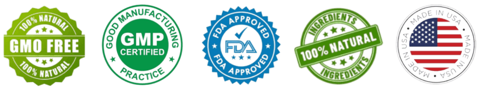 Synevra UltraLift quality badges (Made in USA, GMP, natural)